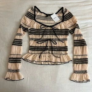 Neu mit Etikett Vintage Forever 21 Fairy Cottage Schleife Bluse Top Shirt Small - Bild 1 von 6