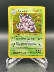 Nidoking 11/102 Base Set Unlimited Holo Rare Vintage WOTC Pokemon TCG HP/DMG - Bild 1 von 6