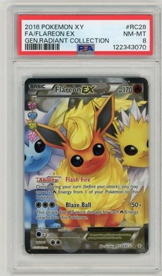 2016 Pokemon XY Generations Flareon EX Radiant Collection #RC28 PSA 8 - Image 1 of 2