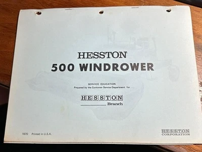 1970 HESSTON Windrower 500 Dealer Shop Service Parts Repair Education Guide - Image 1 of 4