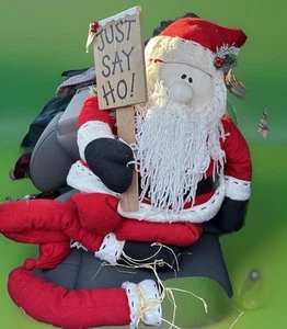 Santa Claus 24” Just Say Ho! Plush Home Decor  Long Legs - Picture 1 of 8