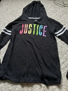 Justice Hooded Long Sleeve Shirt Girls Size 14 - Picture 1 of 3