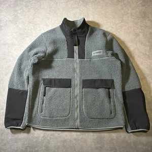 Adidas Terrex Jacket Mens Large Sherpa Fleece Full Zip Pockets Outdoor Hiking - Picture 1 of 9