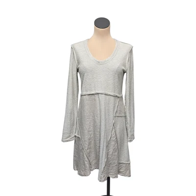 Maeve Dress Womens Small Gray Patchwork Long Sleeve Layered Boho Linen Cotton - Image 1 of 4