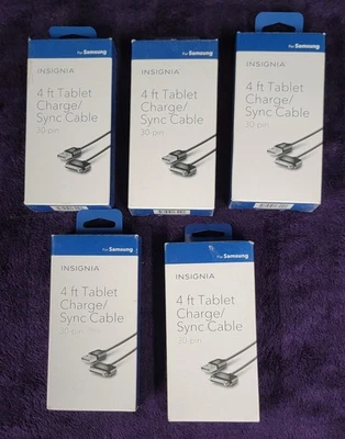 Insignia 4 FT Charge/Sync Cable For Samsung (30 pin) (Lot of 5) - Image 1 of 4