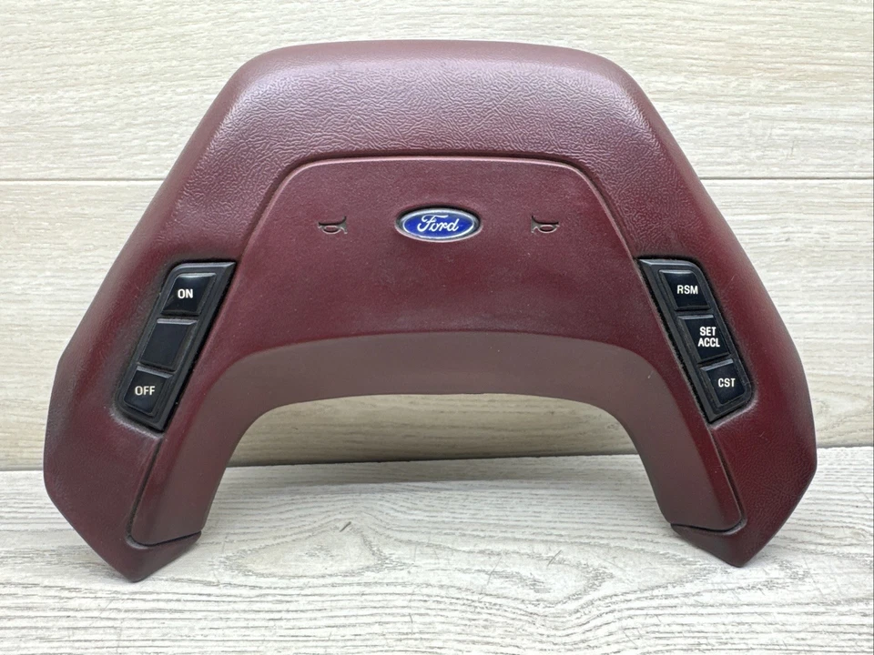 1986 1987 1988 Ford Bronco II Ranger Steering Wheel Horn Pad With Cruise Red B-4 - Image 1 of 4