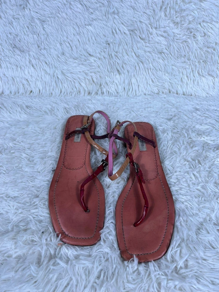 Zapatos Prada para mujer talla 38 sandalias de cuero con tiras hechas en Italia Vero Cuoio Foto 1 de 4