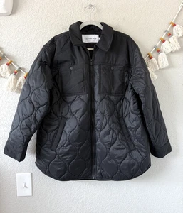 Calvin Klein Water Resistant Quilted Full Zip Shirt Jacket Puffer Outdoor Nylon - Picture 1 of 9