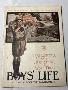 Mayo 1917 Vintage RARO Boys Life Revista Scouts Of America Cartas Feria de Guerra - Imagen 1 de 8
