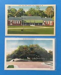 Thomasville GA Glen Arven Country Club & The Big Oak Georgia Linen Postcard Lot - Picture 1 of 3