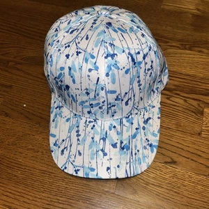 splattered painted graphic cap hat snapback blue white NEW adjustable - Picture 1 of 4