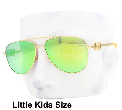 Versace Kids Sunglasses VK2002 1002/3R Gold Green Mirror w/case Little Kids Size - Image 1 of 4
