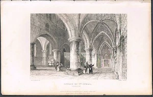 ENGRAVING C1815 INTERIOR THE CHURCH OF ST CROSS WINCHESTER SHURY & SONS - Picture 1 of 2
