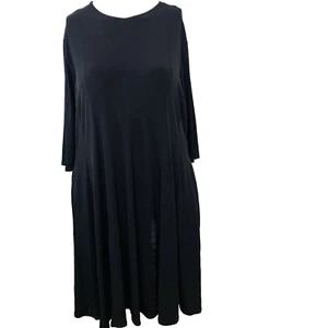 Esteez schwarzes Midikleid 2X Etui fließend Stretch Taschen Karriere klassisch Reise - Bild 1 von 10