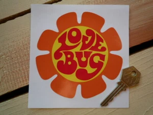 Love Bug Flower Self Adhesive Car Camper Sticker 4" Van Campervan Hippies 60s - Picture 1 of 1