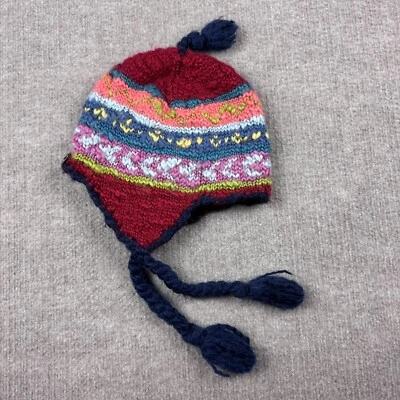 Sombrero de invierno de piel de tortuga retro mezcla de lana tejido orejeras borla gorro forrado de lana Foto 1 de 4