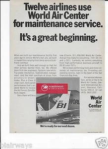 WORLD AIRWAYS 1966 12 AIRLINES USE WORLD AIR CENTER OAKLAND AIRPORT BI 707 AD - Bild 1 von 1