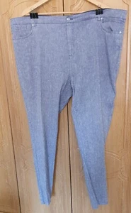 PER UNA (MARKS & SPENCER) CHAMBRAY TROUSERS SIZE UK24 MEDIUM. LINEN/COTTON MIX - Picture 1 of 6