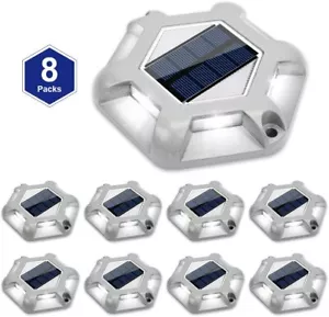  Solar Dock Lights Outdoor Waterproof Outdoor Solar Deck Lights Stairs 8 Pack - Picture 1 of 6