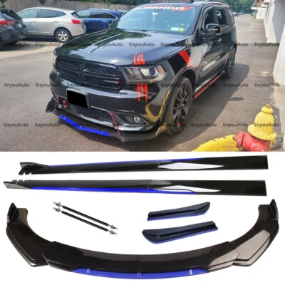 For Dodge Durango Front Bumper Lip 86" Side Skirt Rear Bumper Lip Black Blue - Image 1 of 4
