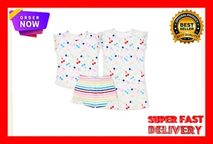 Wonder Nation Girls 3-Piece Spring Summer Graphic Pajama Shorts Size M --O13-- - Picture 1 of 3