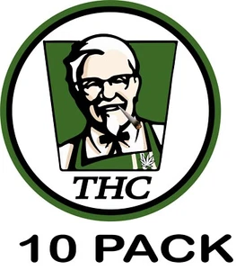 THC KFC FUNNY vinyl sticker weed NEW marijuana decal for laptop bong CAR TRUCK - Imagen 1 de 3