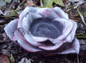 Latex rose flower candle holder mold plaster cement casting mould 3"W x 1.25" H - Picture 1 of 4