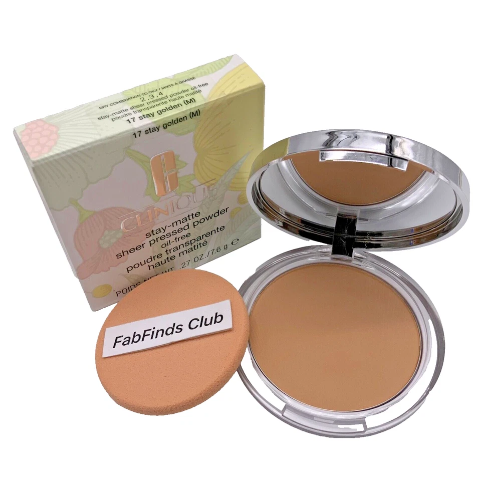 Clinique Stay Matte Sheer Pressed Powder #17 Stay Golden Oil Free New In Box - Image 1 of 4