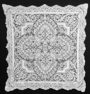 White Lace Table Topper Tablecloth 36 x 36 Cotton Blend Savoy Livingroom Bedroom - Picture 1 of 6