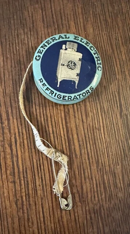 Vintage Antique Advertising Sewing Tape Measure GE General Electric Refrigerator Cover