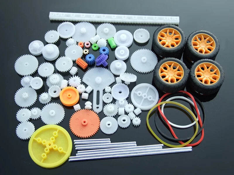 78pcs Plastic Motor Gears M0.5 Shaft Wheel Belt Robotic Model Helicopter Car - Image 1 of 4