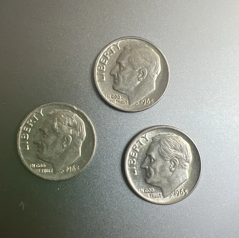 RARE 1965 ROOSEVELT DIME~NO MINT MARK ERRORS DD date & We US COLLECTION COIN Cover