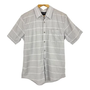 OCEAN CURRENT Mens Shirt Size Medium Striped Short Sleeve Front Pocket Gray - Picture 1 of 7