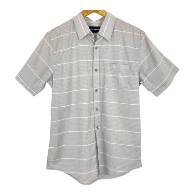 OCEAN CURRENT Mens Shirt Size Medium Striped Short Sleeve Front Pocket Gray - Image 1 of 4