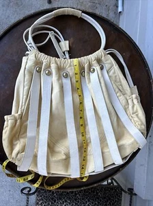 Botkier Caged Bag Vtg leather W Outer Pockets & Canary Yellow Color Lg Carryall - Picture 1 of 14