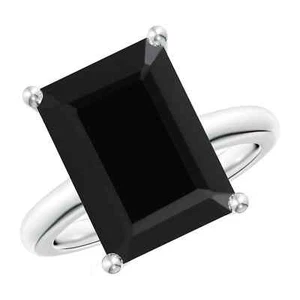 Anillo de aniversario para mujer enchapado en oro blanco 14K corte esmeralda de 5 quilates - Imagen 1 de 3