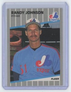 1989 Fleer. Randy Johnson . Montreal Expos #381