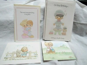 Lote de 2 tarjetas de felicitación y 2 postales vintage Hallmark Precious Moments - Imagen 1 de 12