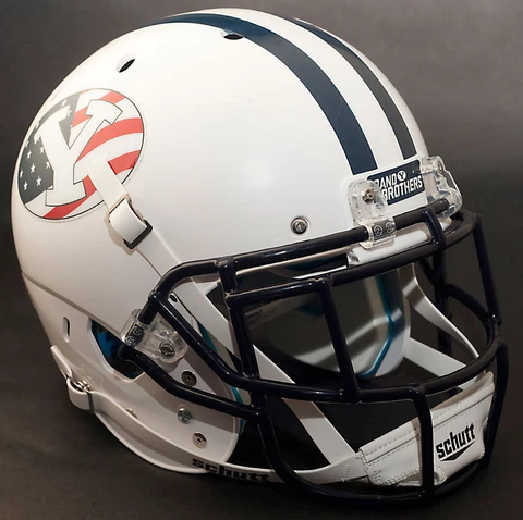 *CUSTOM* BRIGHAM YOUNG COUGARS BYU NCAA Schutt XP GAMEDAY Football Helmet w/EGOP Cover