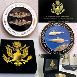 Moneta U S Navy Nuclear Submarine Warfare The Silent Service Challenge con custodia - Foto 1 di 9
