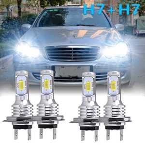 LED Headlight Bulbs 6000K For Mercedes-Benz C230 2002 2003 2004 2005 2006 2007 - Picture 1 of 12