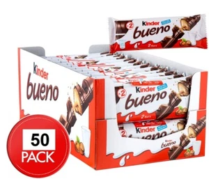 50 x Kinder Bueno Chocolate Bar Hazelnut Chocolate Treat Easter Work Kids School - Picture 1 of 1