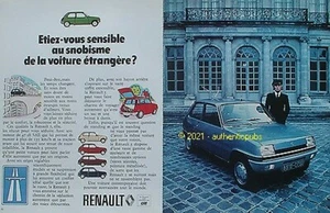 PUBLICITE RENAULT 5 R5 VOITURE ROBUSTE SECURITE DE 1972 FRENCH AD PUB VINTAGE - Picture 1 of 1