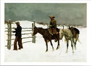Cartolina La caduta del cowboy Frederic Remington Amon Carter Museum Texas - Foto 1 di 4
