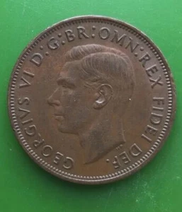 1950 George VI seltene Penny Münze #2073 - Bild 1 von 2