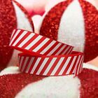 Red & White Candy Cane Peppermint Christmas Ribbon for Accessories Cake