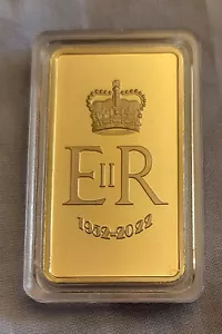 Queen Elizabeth II Gold Bar Platinum Jubilee ingot Royal Family King Charles III - Picture 1 of 6