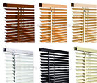 PVC Venetian Blinds Window Blind Black Cream White Grey Or Wooden Grain Effect