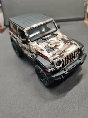 2018 Jeep Wrangler Marrone Mimetico Kinsmart Auto Modello 1/34 Scala Diecast - Immagine 1 di 2