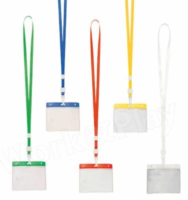 PORTA BADGE CARTELLINO TESSERA UFFICIO AZIENDA LAVORO PORTATESSERINO CON LACCIO - Immagine 1 di 3